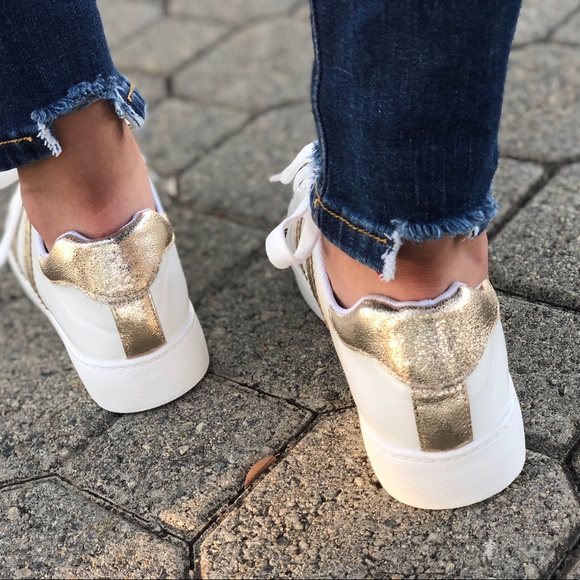 CHAMPAGNE LACE UP SNEAKERS - Picture 7 of 8